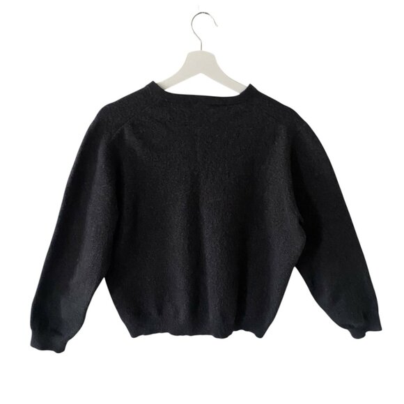 Brooks Brothers Women's Cropped V-Neck Merino Wool Blend Gray Sweater XL Luxury - Picture 2 of 4